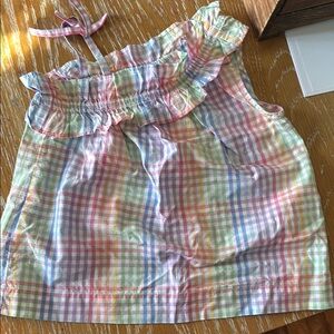 Colorful Plaid Ruffle Top